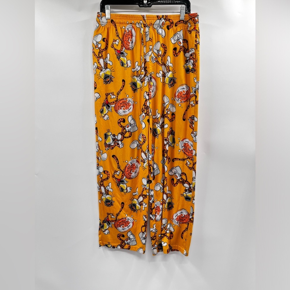 Cheetos Pajama Pants Unisex Small Stretch Lounge Chester Orange